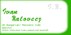 ivan malovecz business card